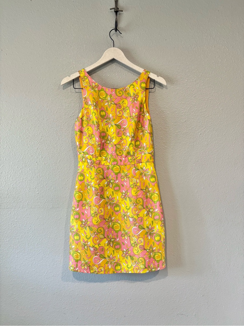 NEW Flora Bea NYC Silk Blend Retro Mod Floral Print Cocktail Mini Dress size XS
